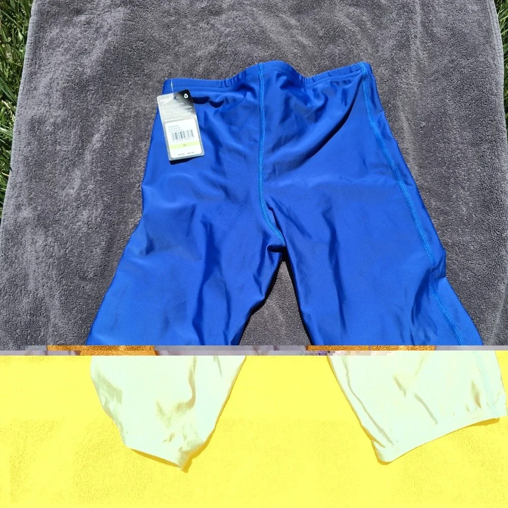 Speedo Men's Peacoat Blue Solid Jammer Swimsuit Size 30